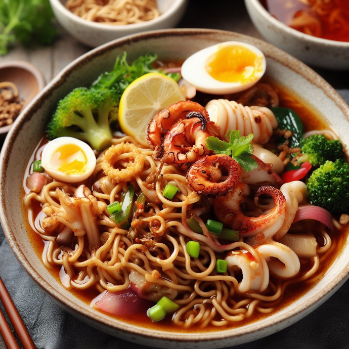 PHỞ LỨT TRỘN MỰC XÀO CHUA NGỌT