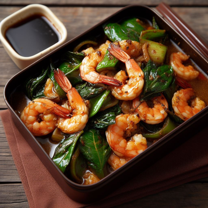 TÔM XÀO LÁ QUẾ​