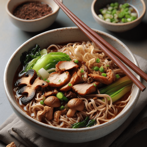 PHỞ LỨT TRỘN HEO XÀO NẤM MÈO