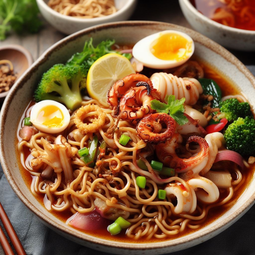 PHỞ LỨT TRỘN MỰC XÀO CHUA NGỌT